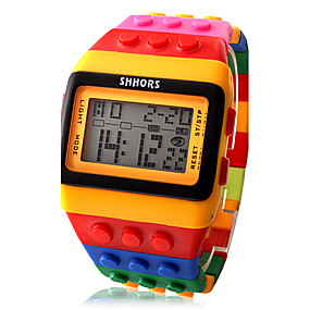 baratos Relógios Digitais Senhora-Mulheres Relogio digital Relógio Quadrado Digital Alarme Calendário Cronógrafo Digital senhoras Doce Fashion Madeira - Laranja Dois anos Ciclo de Vida da Bateria / LCD / Desay CR2025