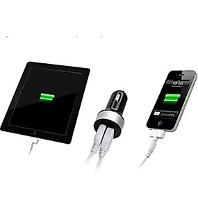 baratos Mi Mix 3-Carregador de carro dual usb carregador multi portas 2 portas usb 2.1 a / 1 a dc 12v-24v para iphone celular tablet