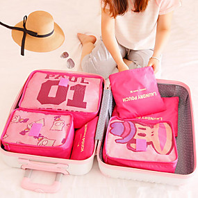 baratos Armazenamento &amp; Organização-6 conjuntos Bolsa de Viagem / Organizador de viagens / Organizador de Mala Grande Capacidade / Prova-de-Água / Portátil Sutiãs / Roupas Tecido Oxford Exterior / Viagem / Para a Casa / Durável