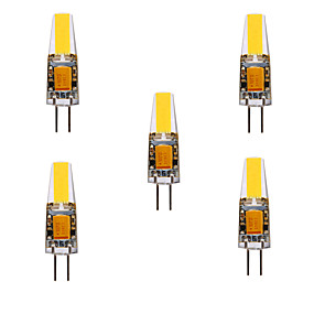 baratos Luminárias de LED  Duplo-Pin-Ywxlight® 5 pcs 5 w 200-300lm g4 levou bi-pin luzes cob chip 360 ângulo de feixe de luzes substituir 30 w halogênio g4 holofotes ac / dc12-24v