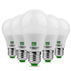 baratos Lâmpadas Redondas-Ywxlight® 5 pcs e27 / e26 5730smd 5 watts 10led branco quente fresco branco levou sem cintilação de alta luminosidade led bulbo 12 v 12-24 v