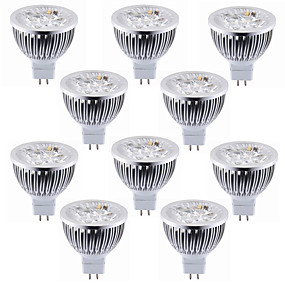 baratos Lâmpadas de Foco de LED-10pçs 5.5 W Lâmpadas de Foco de LED 450-500 lm MR16 4 Contas LED LED de Alta Potência Decorativa Branco Quente Branco Frio 12 V / RoHs