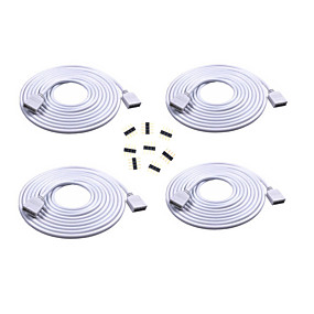 baratos Conetores-4 pcs 2 m de comprimento cabo de extensão conectar plugue fêmea para rgb 3528 5050 tira com 8 pcs 4pin conectores masculinos