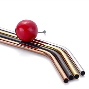 baratos Cozinha &amp; Jantar-Copos Canudinhos Aço Inoxidável Portátil Presentes de Natal / Festa / Eventos / Café