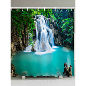 baratos Casa &amp; Cozinha-Cortinas e Ganchos de Banho Casual Regional Poliéster Inovador Máquina Impermeável Banheiro