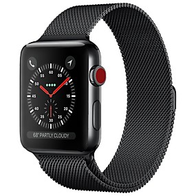 baratos Relógios Smart-Aço Inoxidável Pulseiras de Relógio Alça para Apple Watch Series 4/3/2/1 Preta / Azul / Prata 23cm / 9 polegadas 2.1cm / 0.83 Polegadas