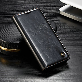 baratos Xperia XZ2 Compact-Capinha Para Sony Sony Xperia XZ3 / Xperia XZ2 Compact / Xperia XZ2 Carteira / Porta-Cartão / Com Suporte Capa Proteção Completa Sólido Rígida PU Leather