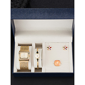 baratos Relógios de quartzo-Mulheres Relógios de Quartzo Nova chegada Fashion Prata Dourada Ouro Rose Aço Inoxidável Japanês Quartzo Dourado Prata Rosa Dourado Cronógrafo Fofo Criativo 30 m 1conjunto Analógico Dois anos Ciclo