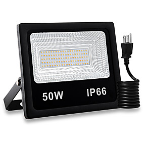 baratos Focos de LED-1pç 50 W Focos de LED Impermeável / Novo Design / Decorativa Branco Quente / Branco 85-265 V Pátio / Jardim 100 Contas LED