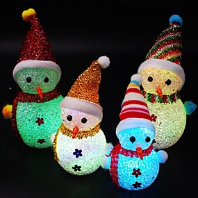 baratos Luzes LED e Gadgets-Led cor mudança luz noite bonito natal boneco de neve papai noel noite forma cor lâmpada luz de natal enfeites para casa bar luz decoração 1 pacote