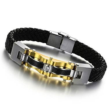 bracelet leather mens titanium gold cable bracelets steel stainless luxury jewelry genuine golden brand man charm bangle 316l wrap wholesale