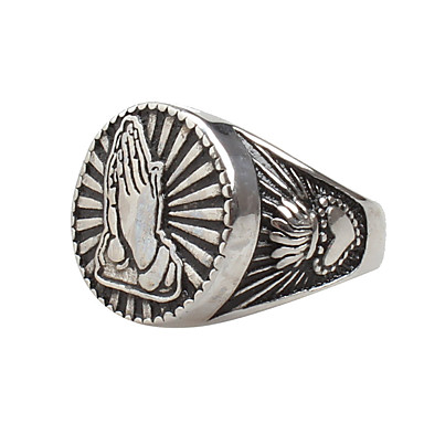 baratos Anéis-Homens Anel de declaração Dourado Prata Aço Titânio Importante Vintage Rock Diário Casual Jóias