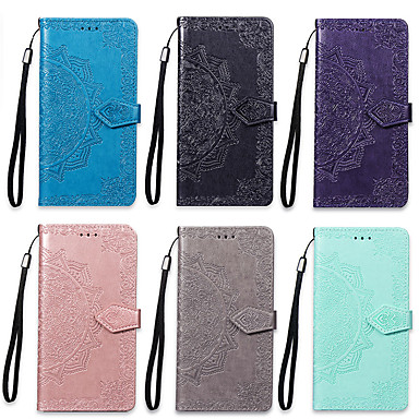 baratos Capinhas para Xiaomi-Capinha Para Xiaomi Nota do Redmi 7 Carteira / Porta-Cartão / Com Suporte Capa Proteção Completa Mandala Rígida PU Leather
